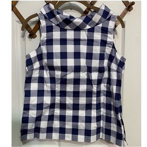 Talbots Size 6 Petite Round Neck Gingham Shirt